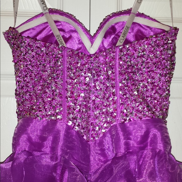 Berry Sequin/Crystal sweetheart cocktail dress - Picture 6 of 8